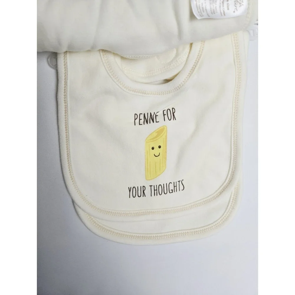 Touched by Nature Baby Organic‎ Cotton Bibs 5pk Muffin Pizza My Heart